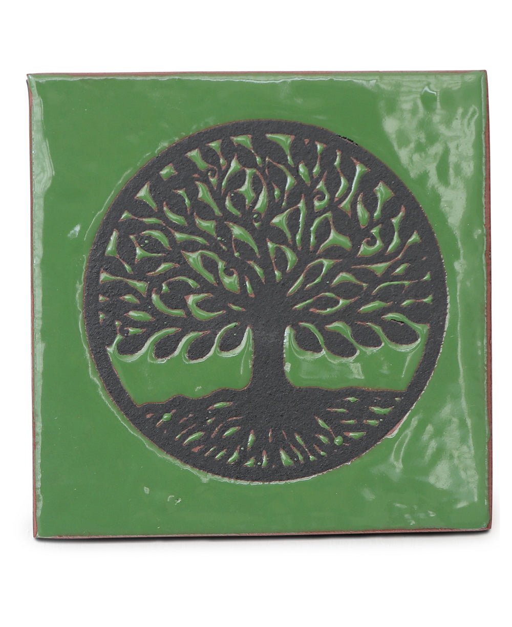 Glazed Ceramic Tile Tree of Life Wall Hanging - Posters, Prints, & Visual Artwork