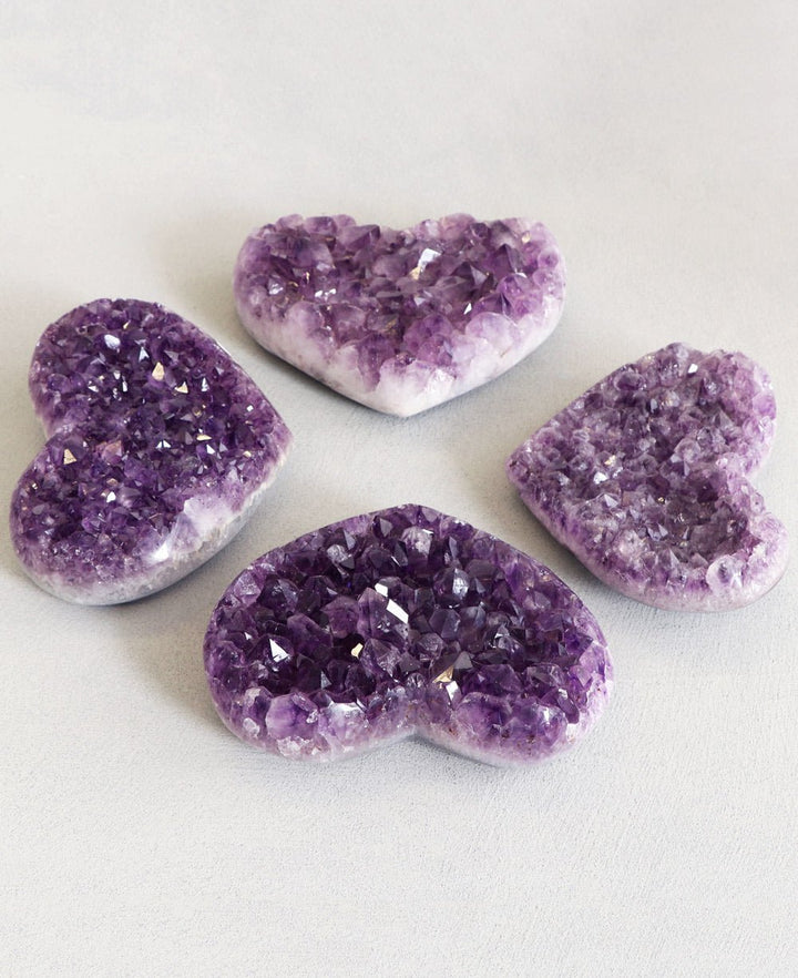 Glittering Amethyst Gemstone Heart Accents -