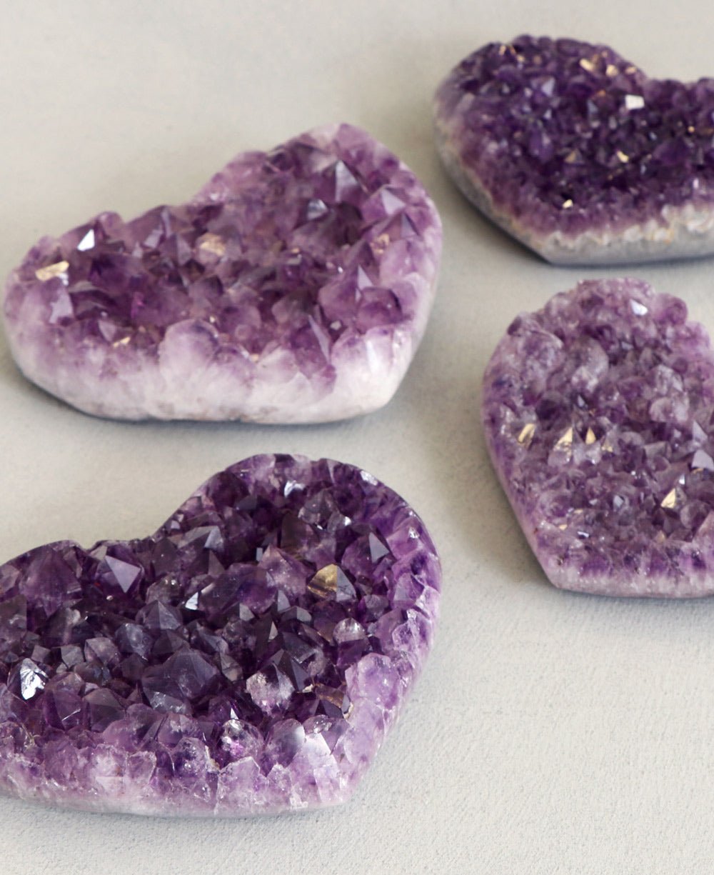 Glittering Amethyst Gemstone Heart Accents -