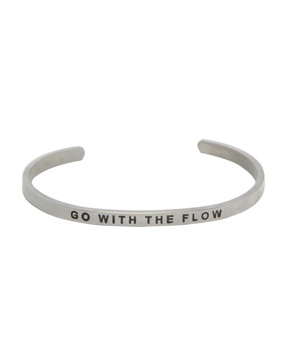 Go With the Flow Inspirational Cuff Bracelet - Bracelets