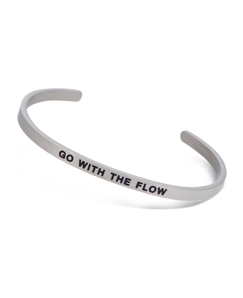 Go With the Flow Inspirational Cuff Bracelet - Bracelets