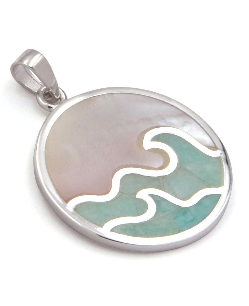Go With the Flow Sterling Amazonite Pendant - Charms & Pendants