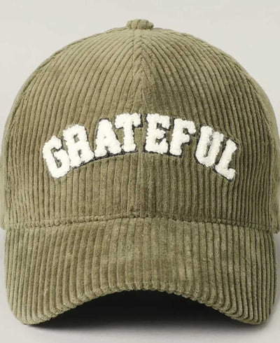 Grateful Embroidered Baseball Cap - Cap Olive