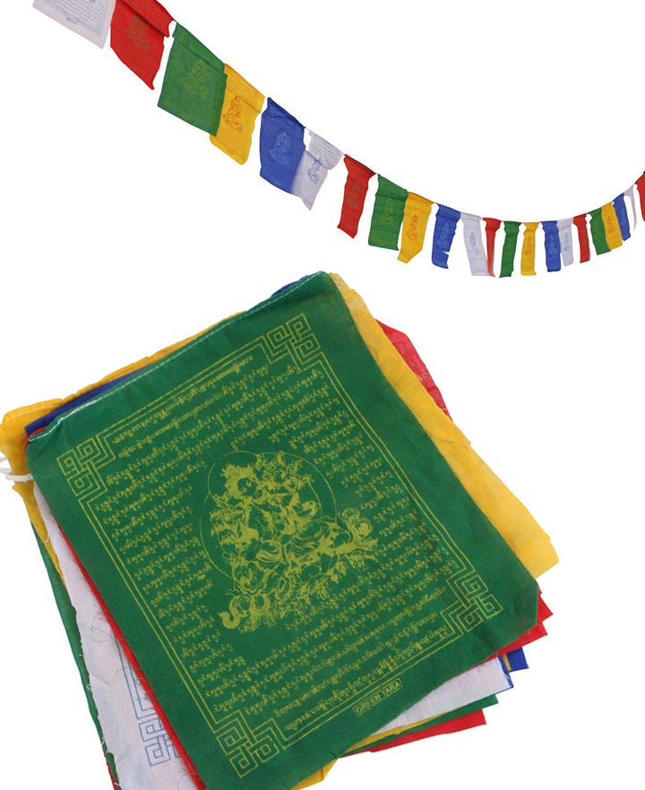 Green Tara Tibetan Prayer Flags, 8 x 10 Inches -