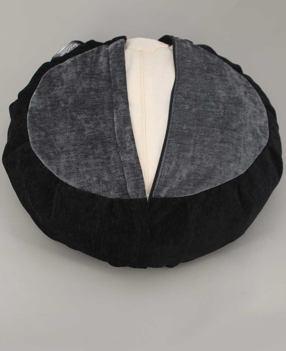 Grey Black Be Here Now Zafu Meditation Cushion - Massage Cushions