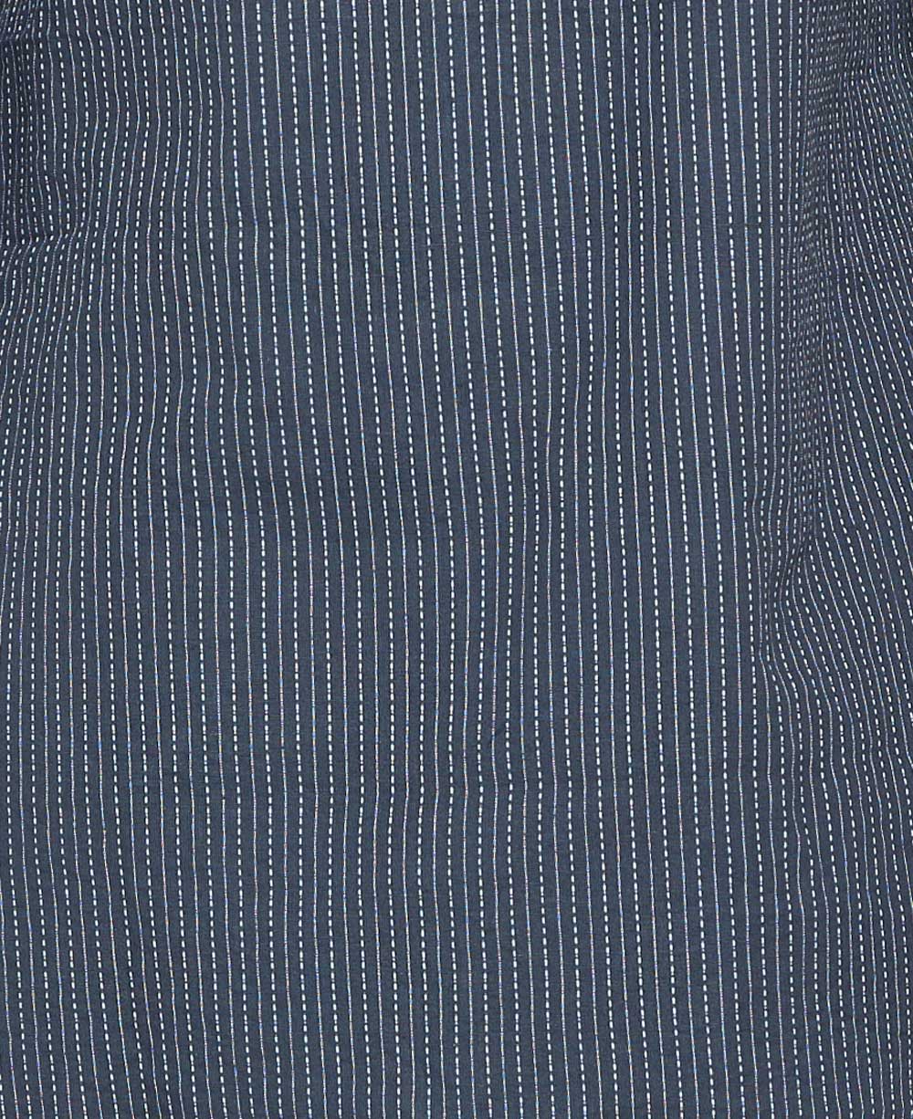 Grey Kantha Stitch Cotton Tunic Top - Shirts & Tops S