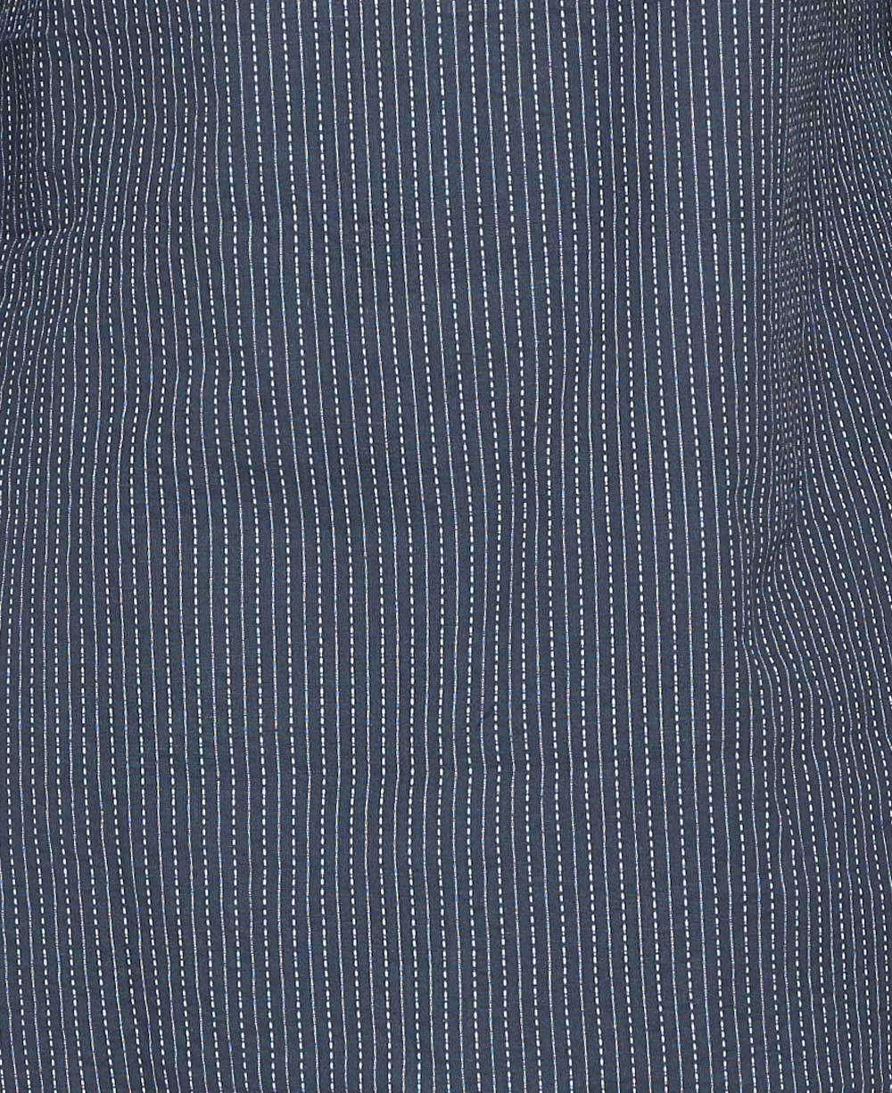 Grey Kantha Stitch Cotton Tunic Top - Shirts & Tops S