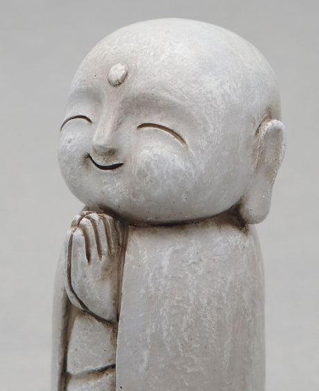 Grey Stone Finish Healing Jizo Statue, 5 Inches - Sculptures & Statues