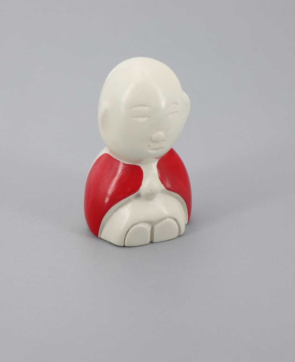 Hand Carved Mini Jizo Monk Statue, Artistan-made in Kenya - Sculptures & Statues