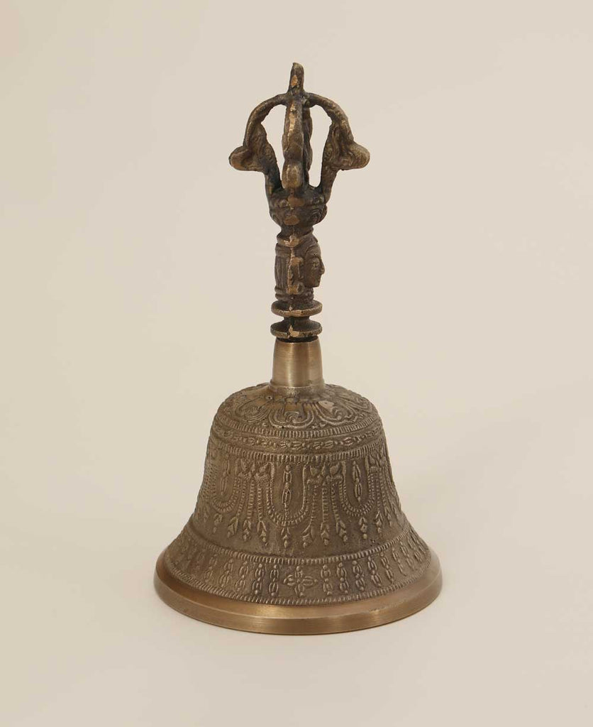 Tibetan Bell Handmade in Indian Tibetan Bell Made of Brass Useful for Yoga Prayer Meditation Singing and Spiritual Mantra Rituals Tibetan Buddhist