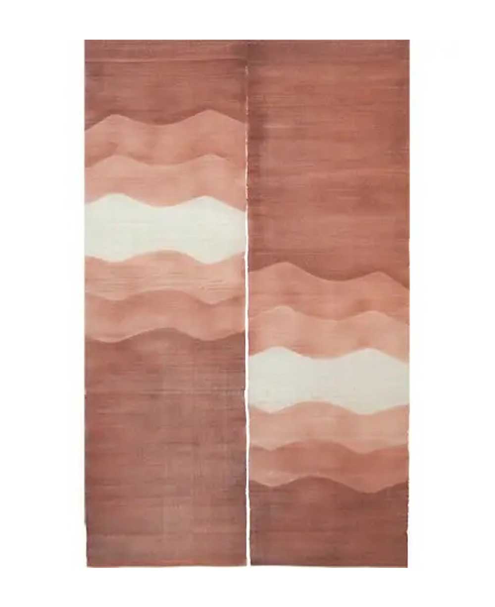 Hand Painted Sunset Waves Noren - Room Dividers
