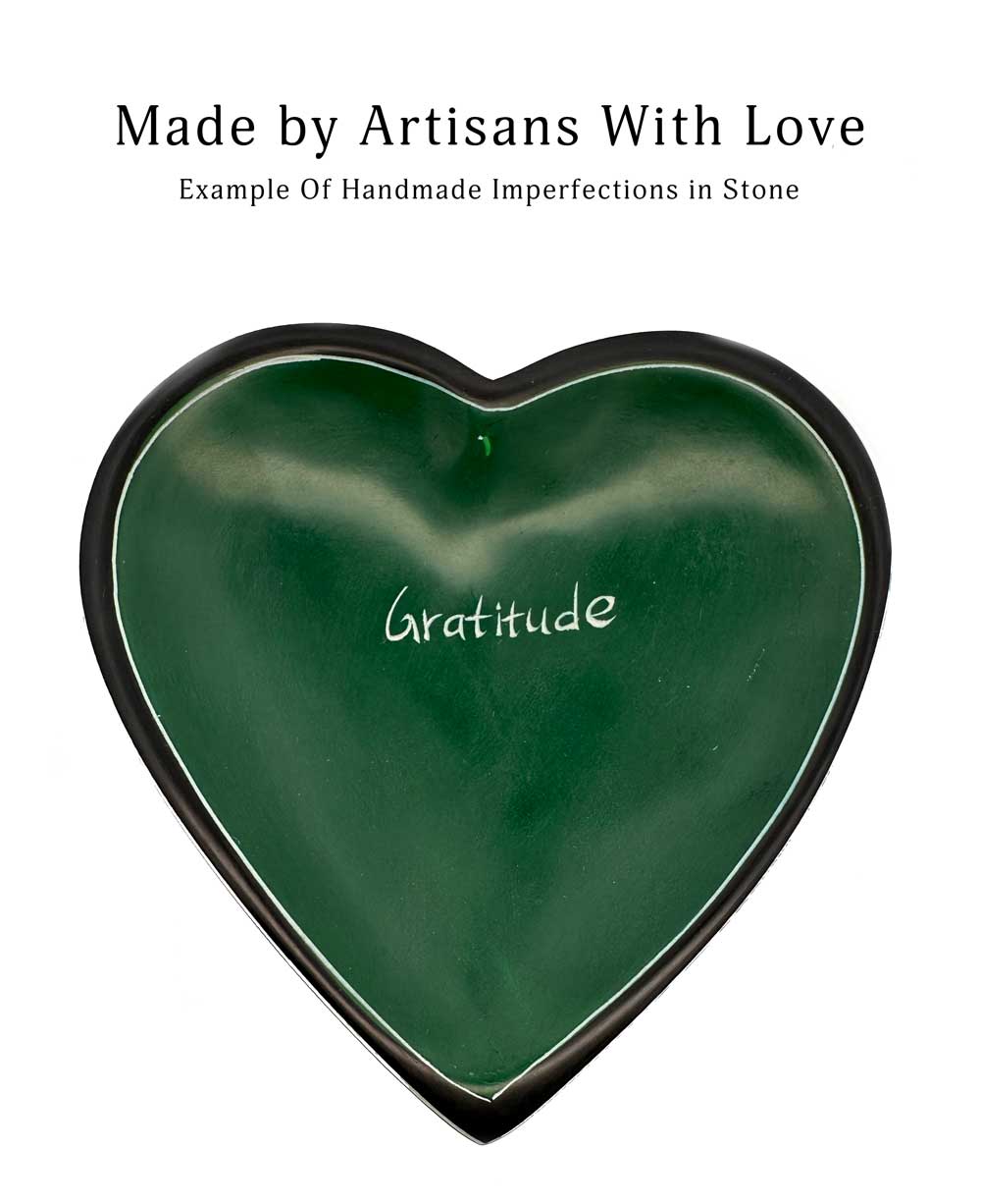 Handmade Inspirational Heart Dish, Gratitude - Jewelry Holders