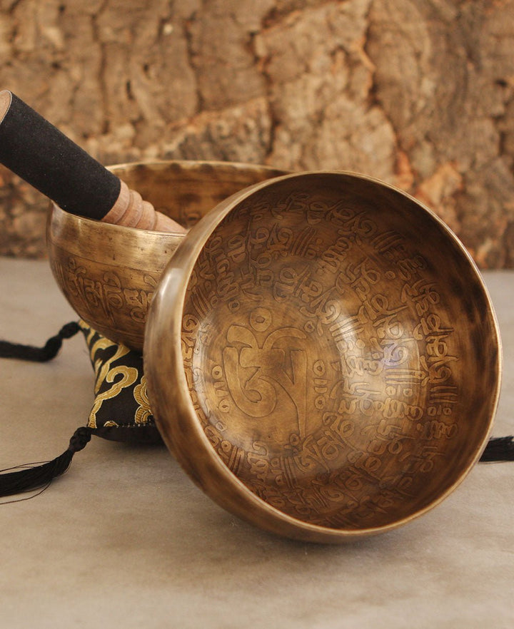 Handmade Meditation Bowl with Om Symbol -