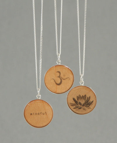 Handmade Wood Grain Mindfulness Necklaces, USA - Necklaces Mindful
