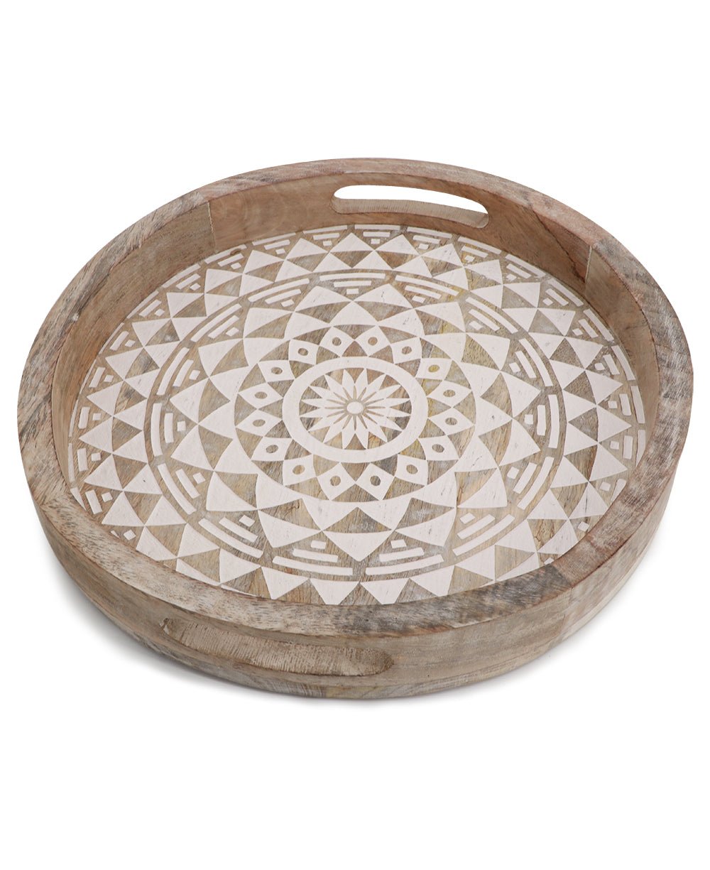Handmade Wood Mandala Design Tray - Decorative Trays Medium