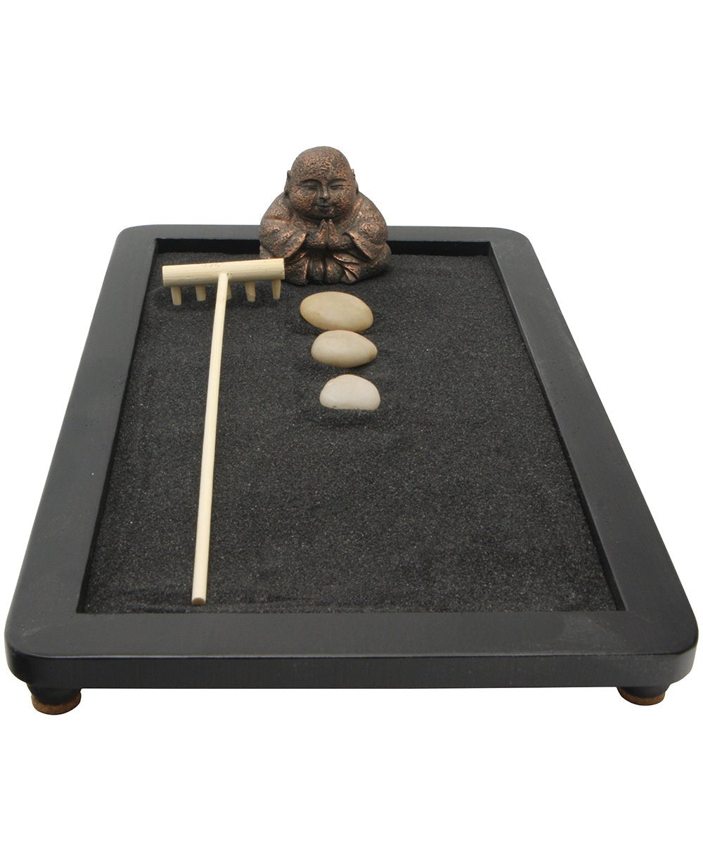 Happy Buddha Zen Garden with Black Sand - Home & Garden