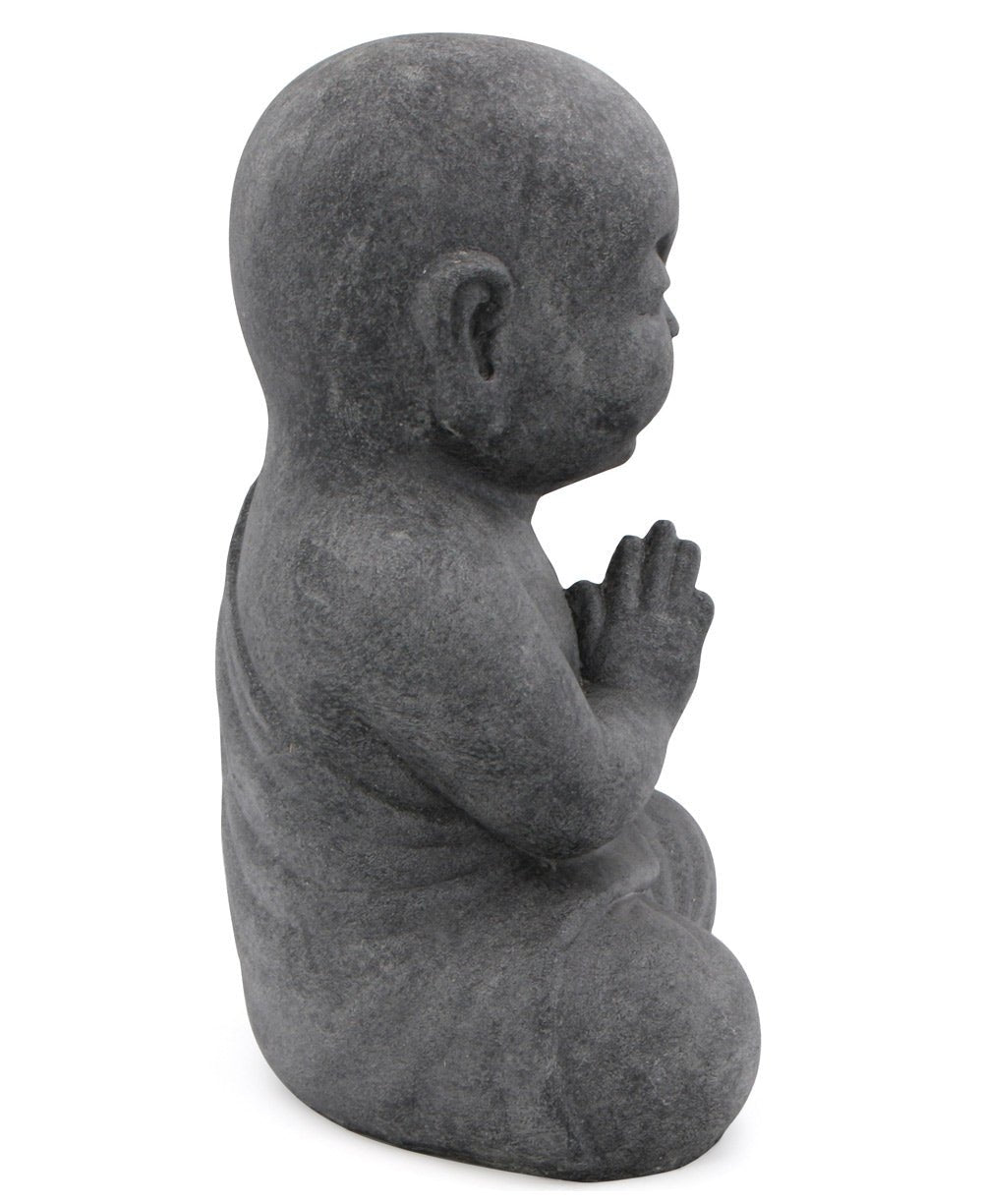 Happy Shaolin Monk Garden Statue, 16 Inches -
