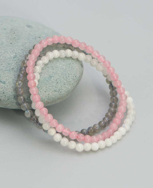 Healing Gemstone Goddess Energy Bracelets, Set of 3 - Bracelets