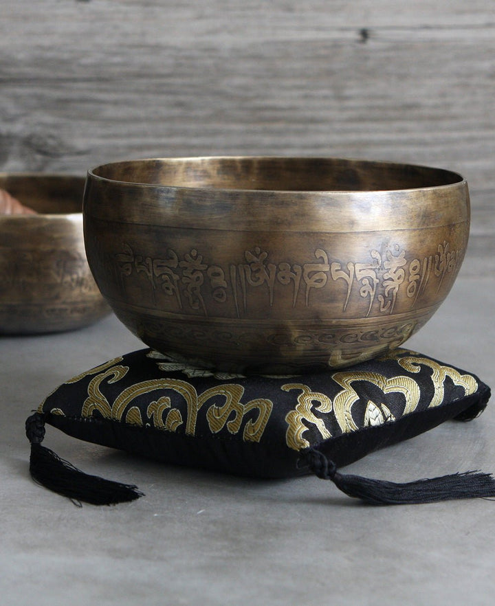 Healing Singing Bowl with Buddha Symbol - Hand Bells & Chimes