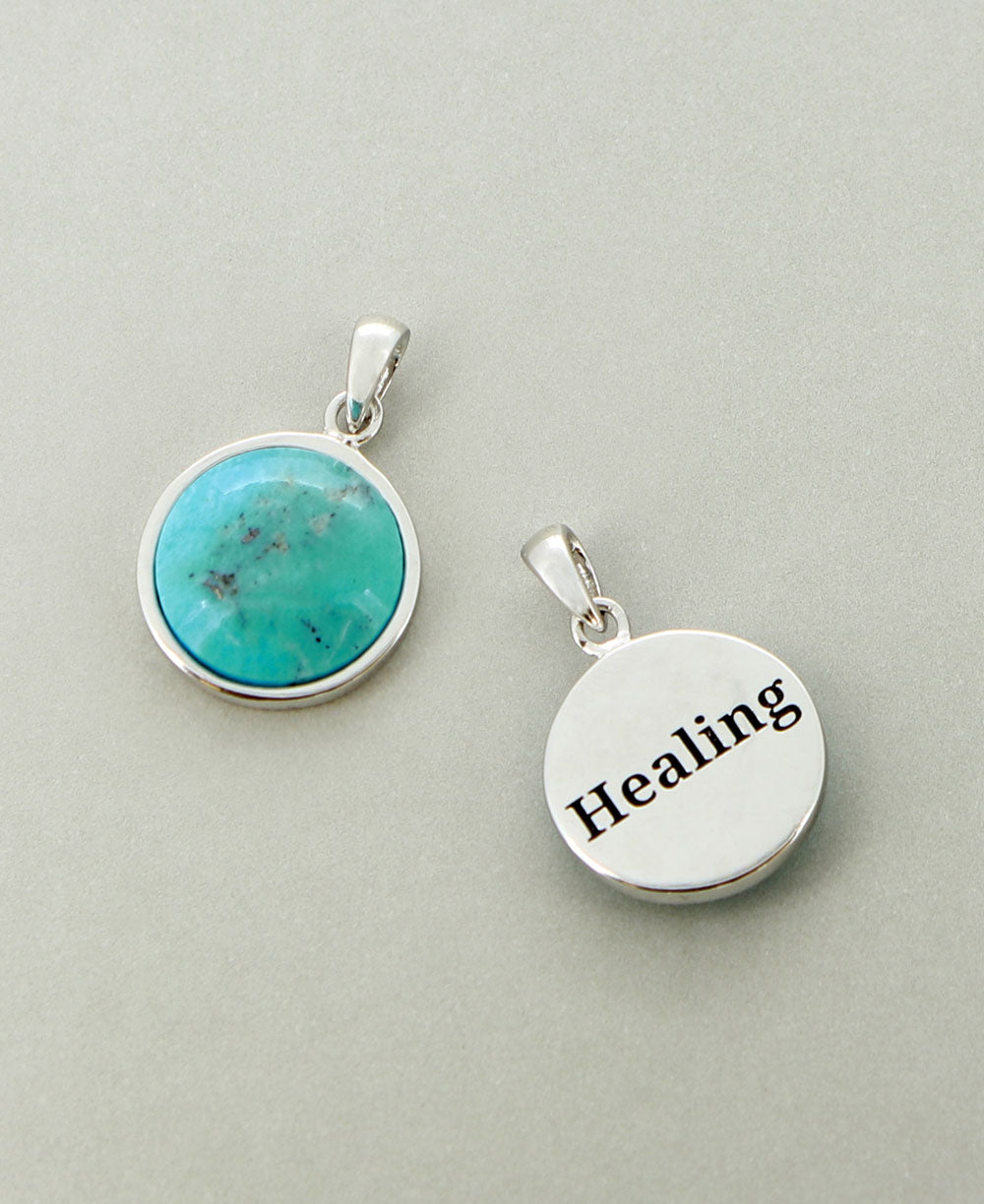 Healing Turquoise Sterling Silver Pendant - Charms & Pendants