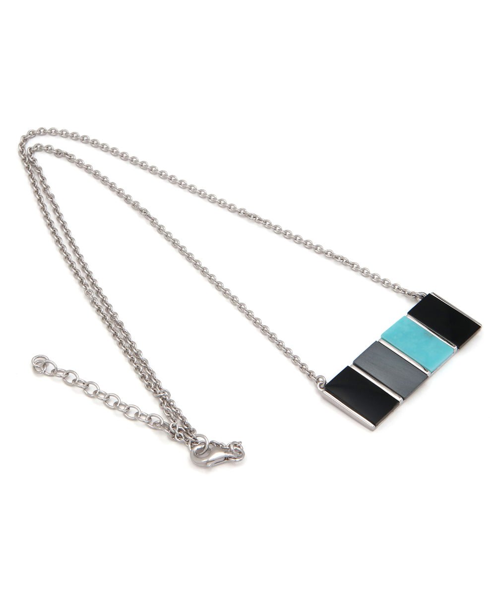 Hematite, Onyx, and Turquoise Protection Necklace - Necklaces