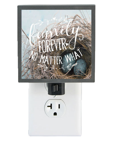 Home And Family Inspirational Photo Nightlight - Thoughtful Accents Family Forever No Matter What
