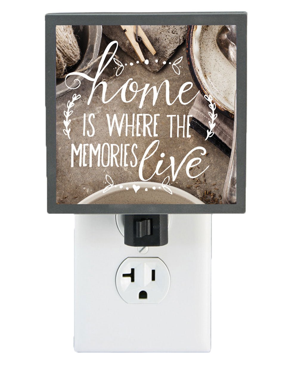 Home And Family Inspirational Photo Nightlight - Thoughtful Accents Home is Where Memories Live