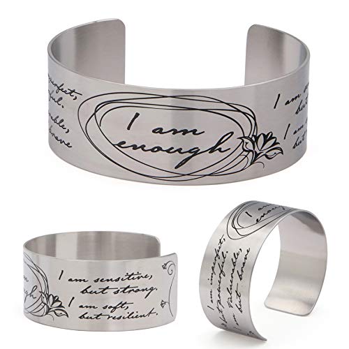 I Am Enough Wide Cuff Bracelet - Bracelets