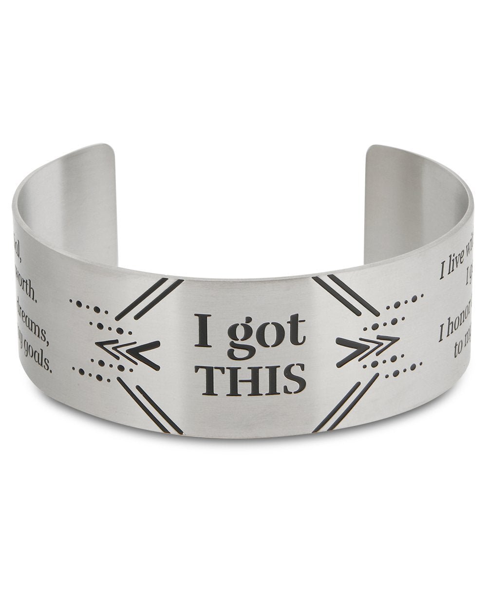 I Got This Affirmation Stainless Steel Adjustable Cuff Bracelet - Bracelets