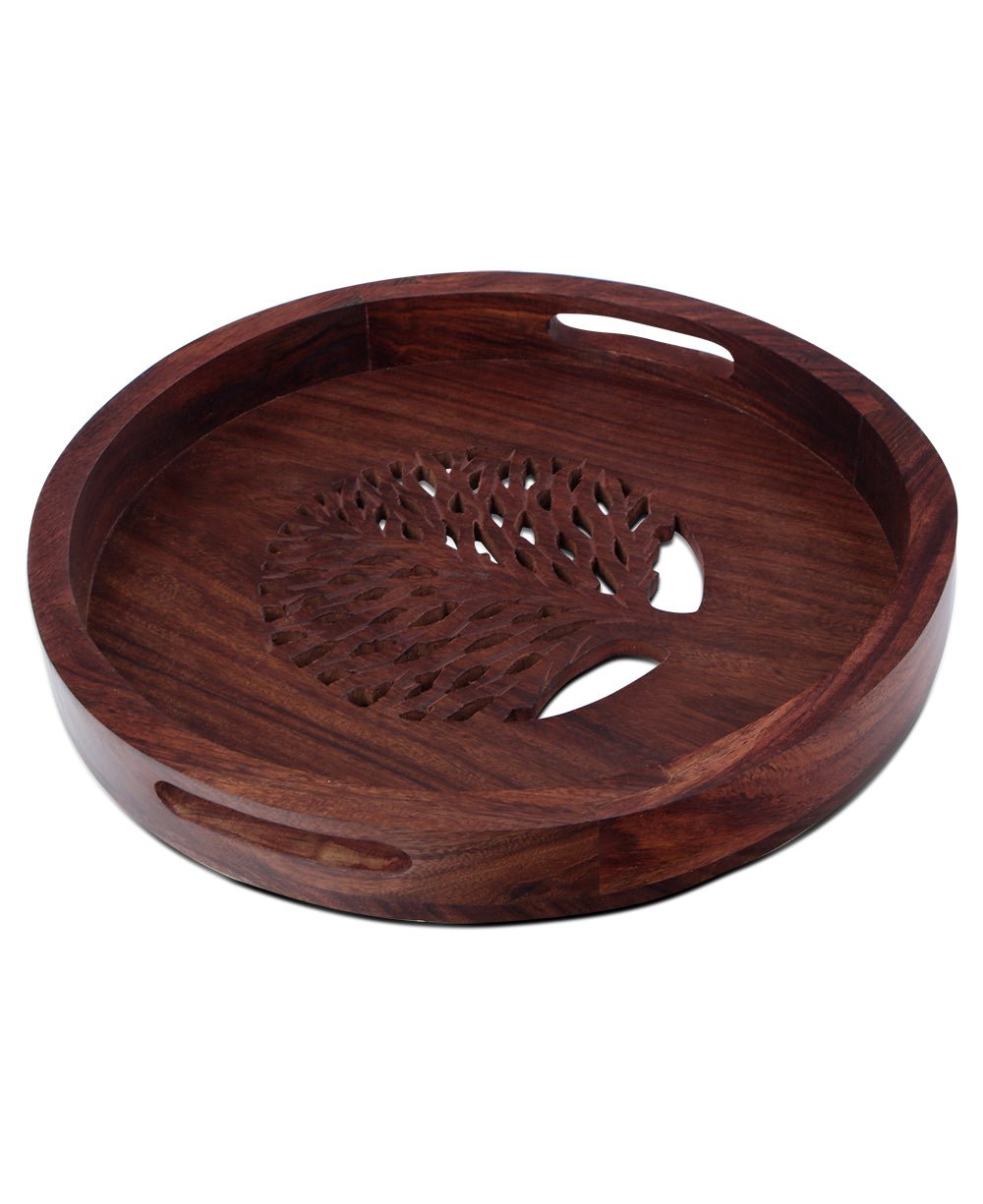 IMP Fairtrade Hand Carved Tree of Life Indian Rosewood Tray - Decor
