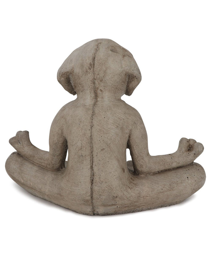 Imperfectly Perfect Cast Stone Meditating Zen Yoga Dog Statue USA Made - Sculptures & Statues Black