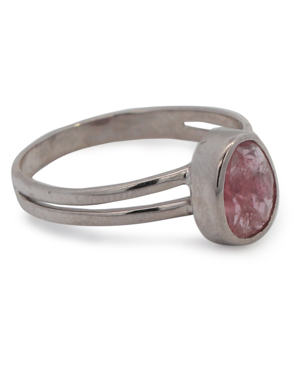 Imperfectly Perfect Pink Tourmaline Sterling Silver Ring - Rings Size 6