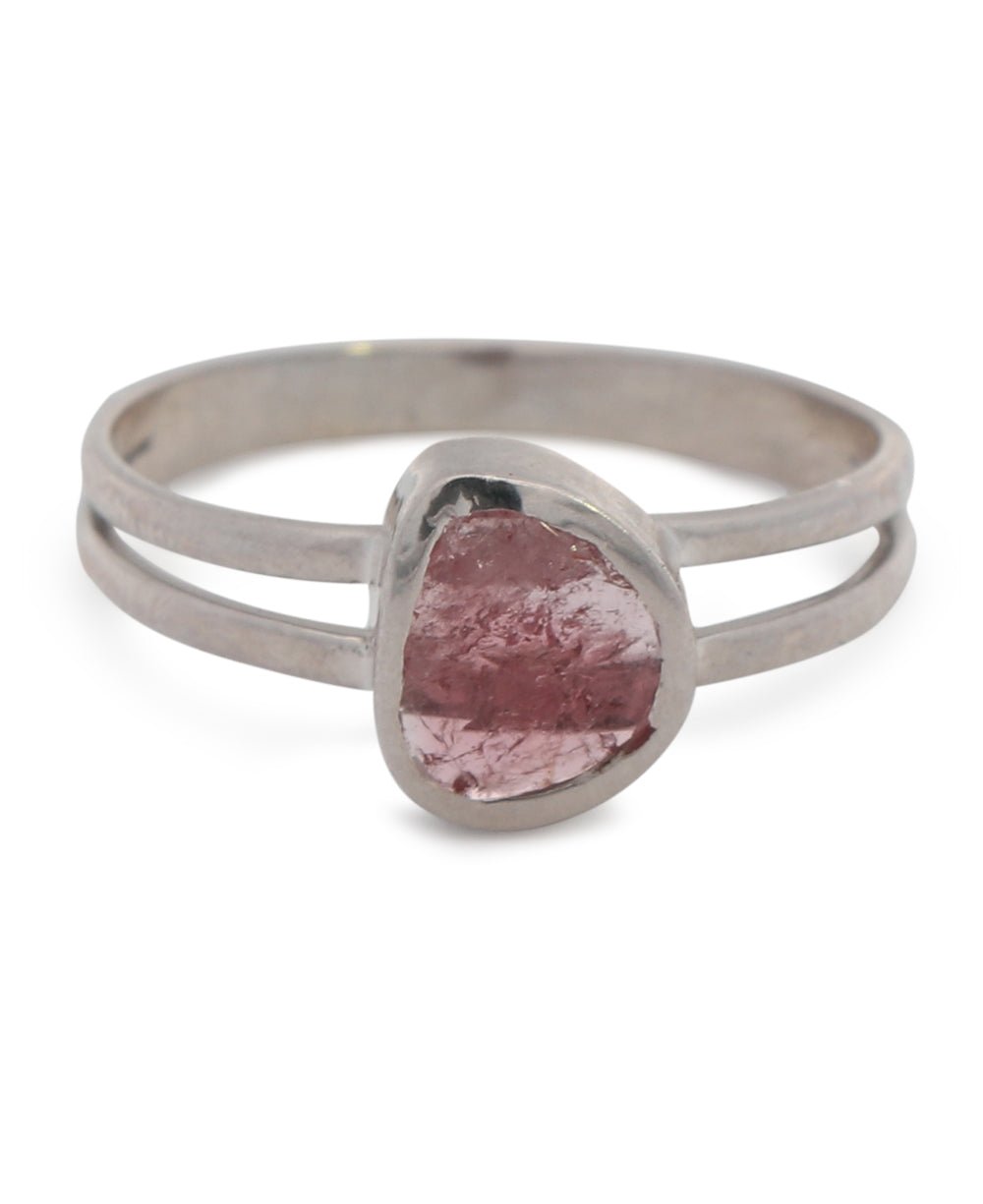 Imperfectly Perfect Pink Tourmaline Sterling Silver Ring - Rings Size 6