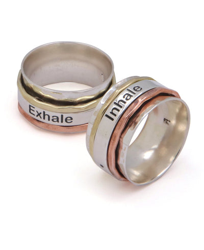 Inhale, Exhale Spinning Meditation Ring - Rings Size 6