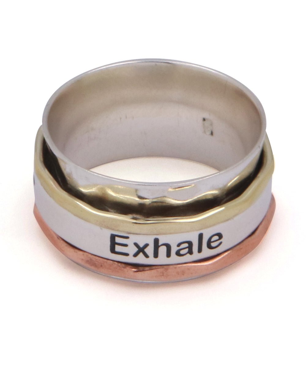Inhale, Exhale Spinning Meditation Ring - Rings Size 6