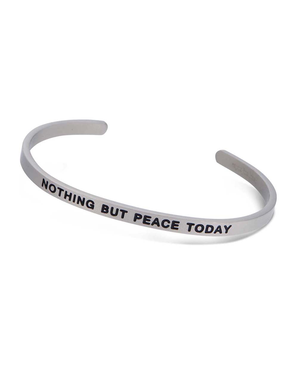 Inspirational Cuff Bracelet, Nothing But Peace Today - Bracelets