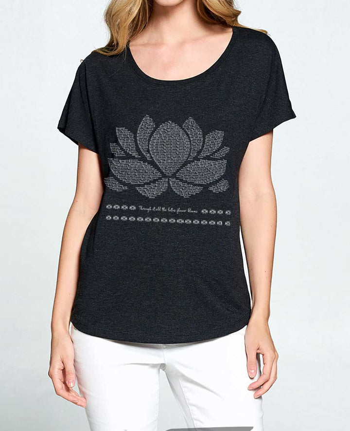 Inspirational Lotus Flower Dolman Tee - Shirts & Tops S