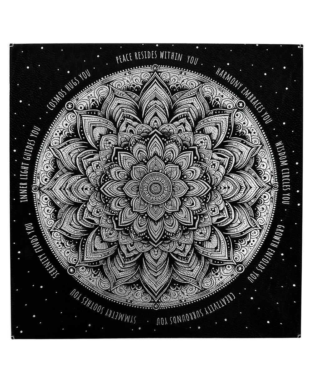 Inspirational Mandala Wall Art in Black and Silver - Wind Chimes