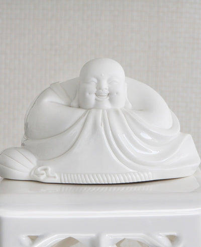 Joyous Happy Buddha and Cloak Porcelain Statue - Sculptures & Statues