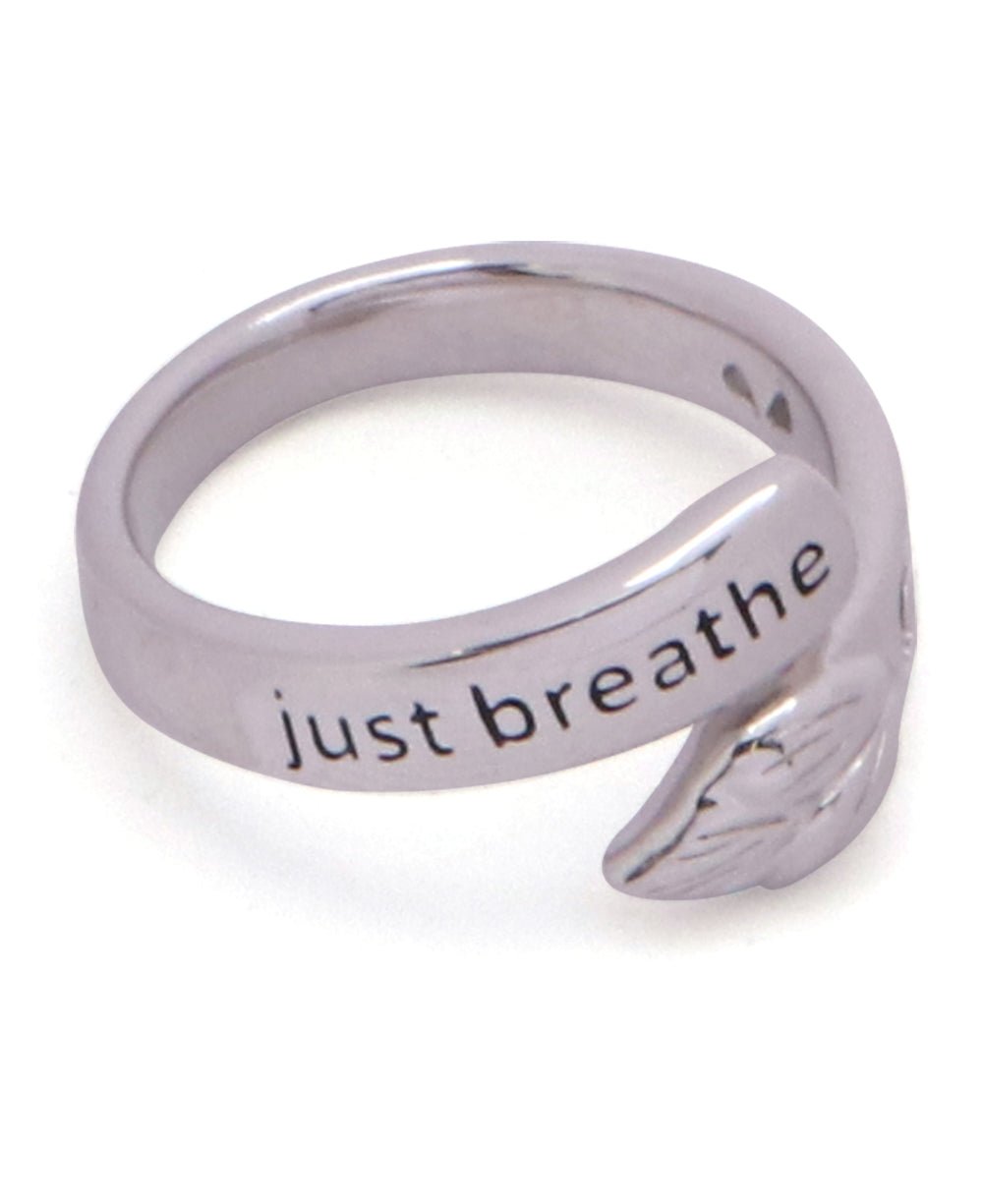 Just Breathe Lotus Design Silver Ring - Rings