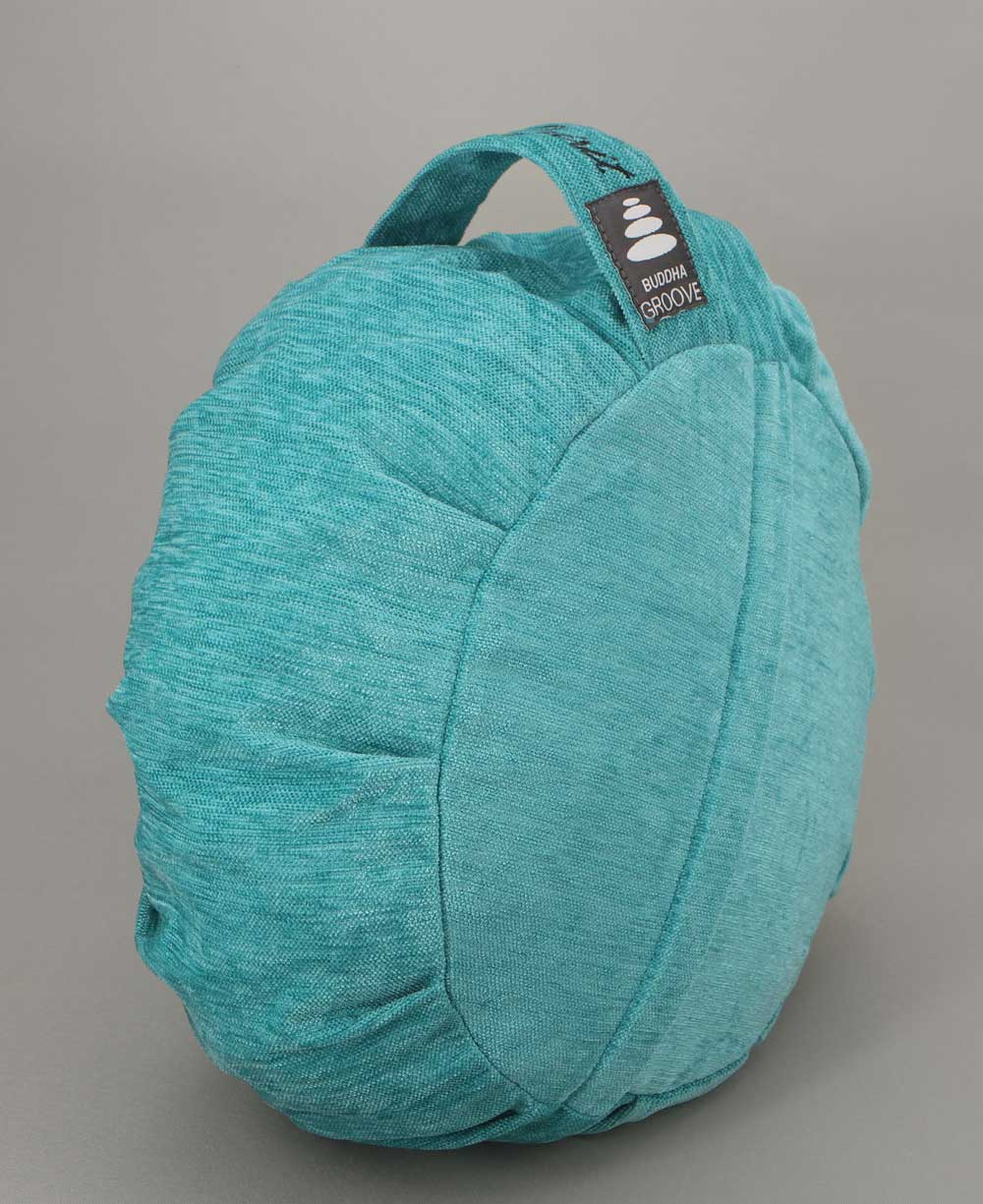 Just Breathe Turquoise Chenille Meditation Zafu Cushion, Buckwheat