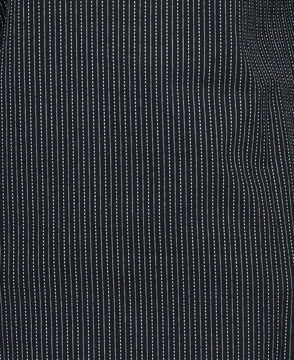 Kantha Stitch Black Threaded Cotton Tunic Top - Shirts & Tops S