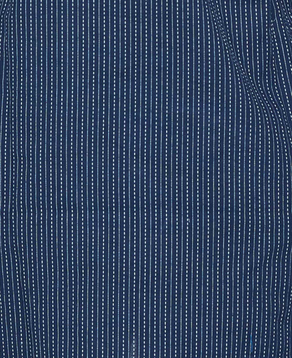 Kantha Stitch Blue Cotton Tunic Top - Shirts & Tops S