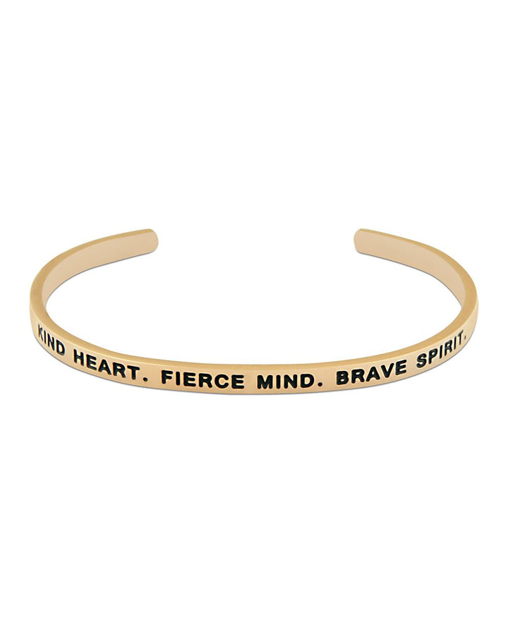 Kind Fierce Brave Cuff Bracelet, Multiple Finishes - Bracelets Silver