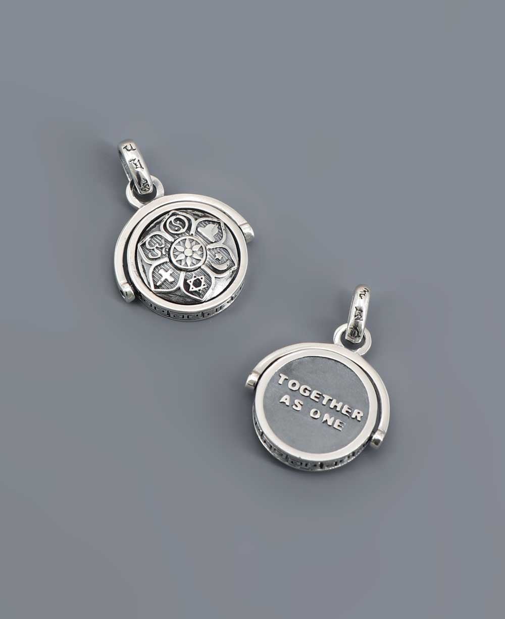 Kinetic Spinning Coexist Pendant in Sterling Silver - Charms & Pendants