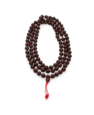 Knotted Dark Rosewood Bead Mala, 108 Beads - Prayer Beads