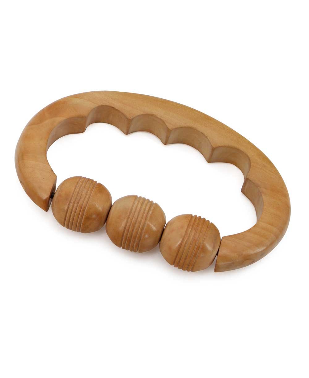 Knuckle Grip Wood Massage Roller - Manual Massage Tools