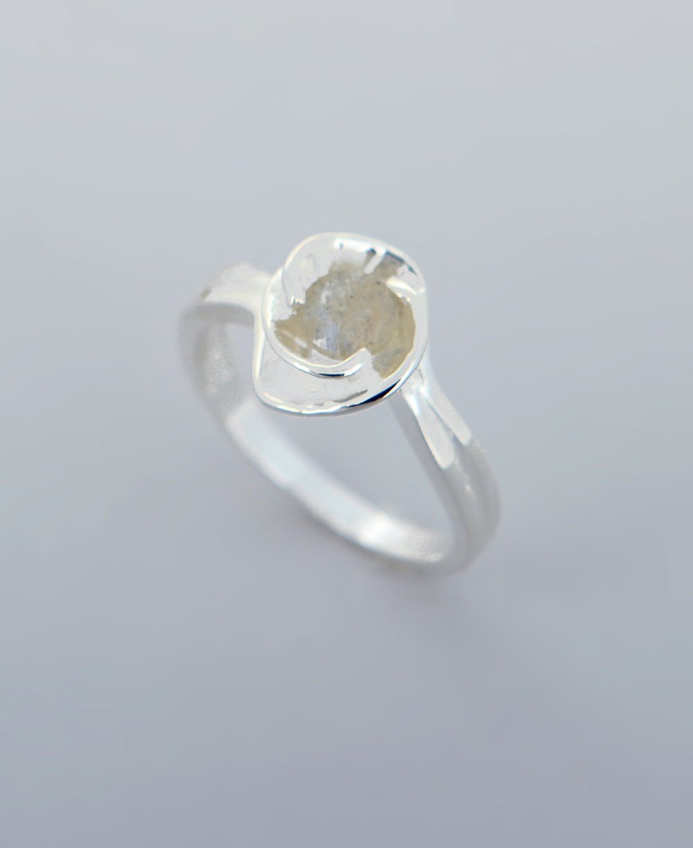 Labradorite and Sterling Silver Floral Ring - New Size 6