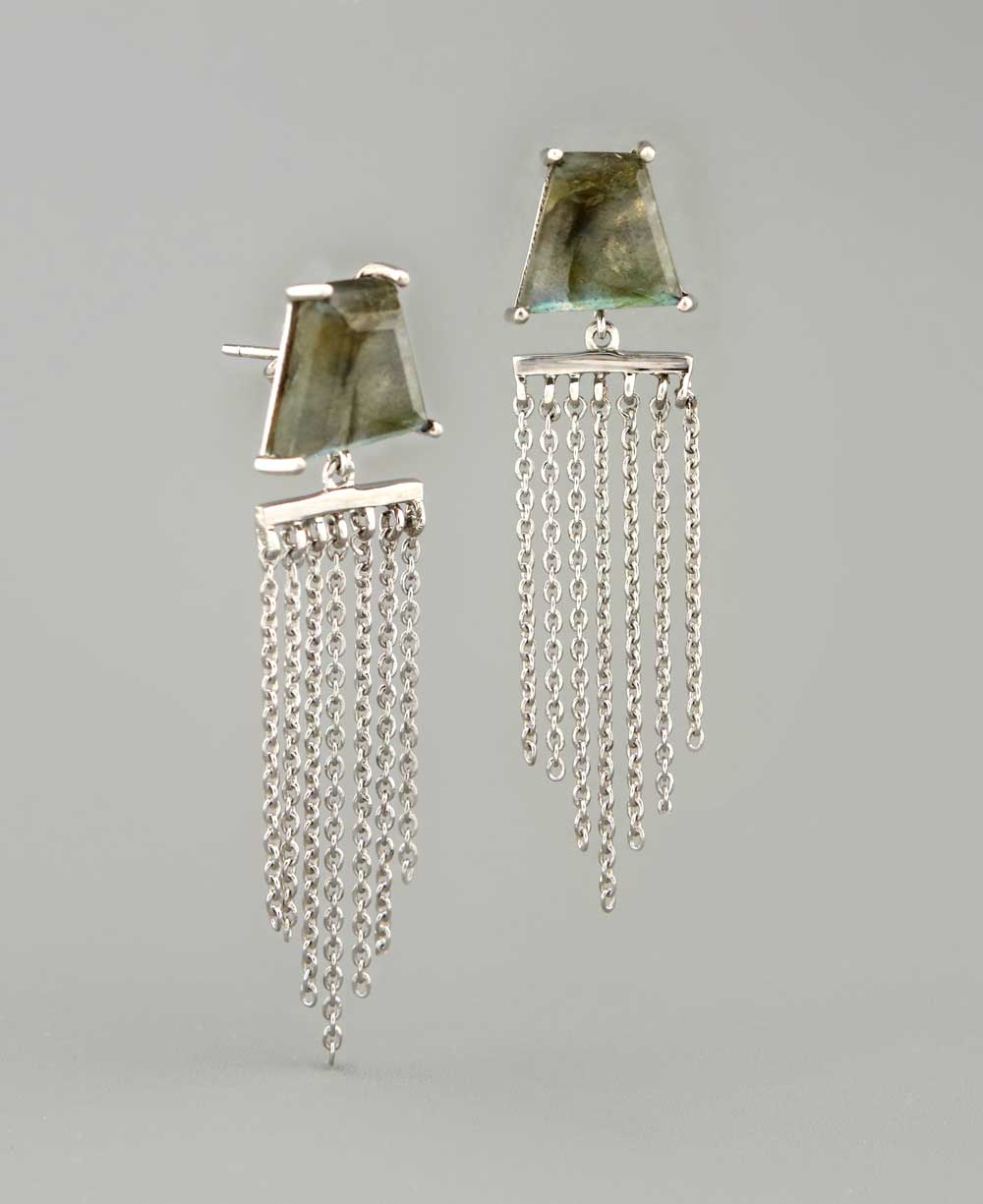 Labradorite Chandelier Earrings, Sterling Silver - Jewelry