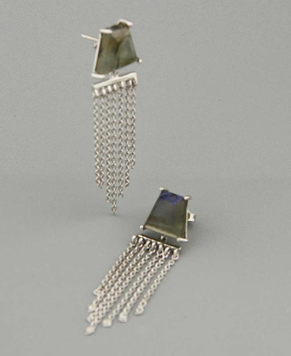 Labradorite Chandelier Earrings, Sterling Silver - Jewelry